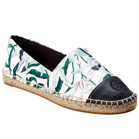 Tory Burch Shoes - $228 Tory Burch Colorblock Floral Print Leather Round Toe Espadrille Flats sz 6